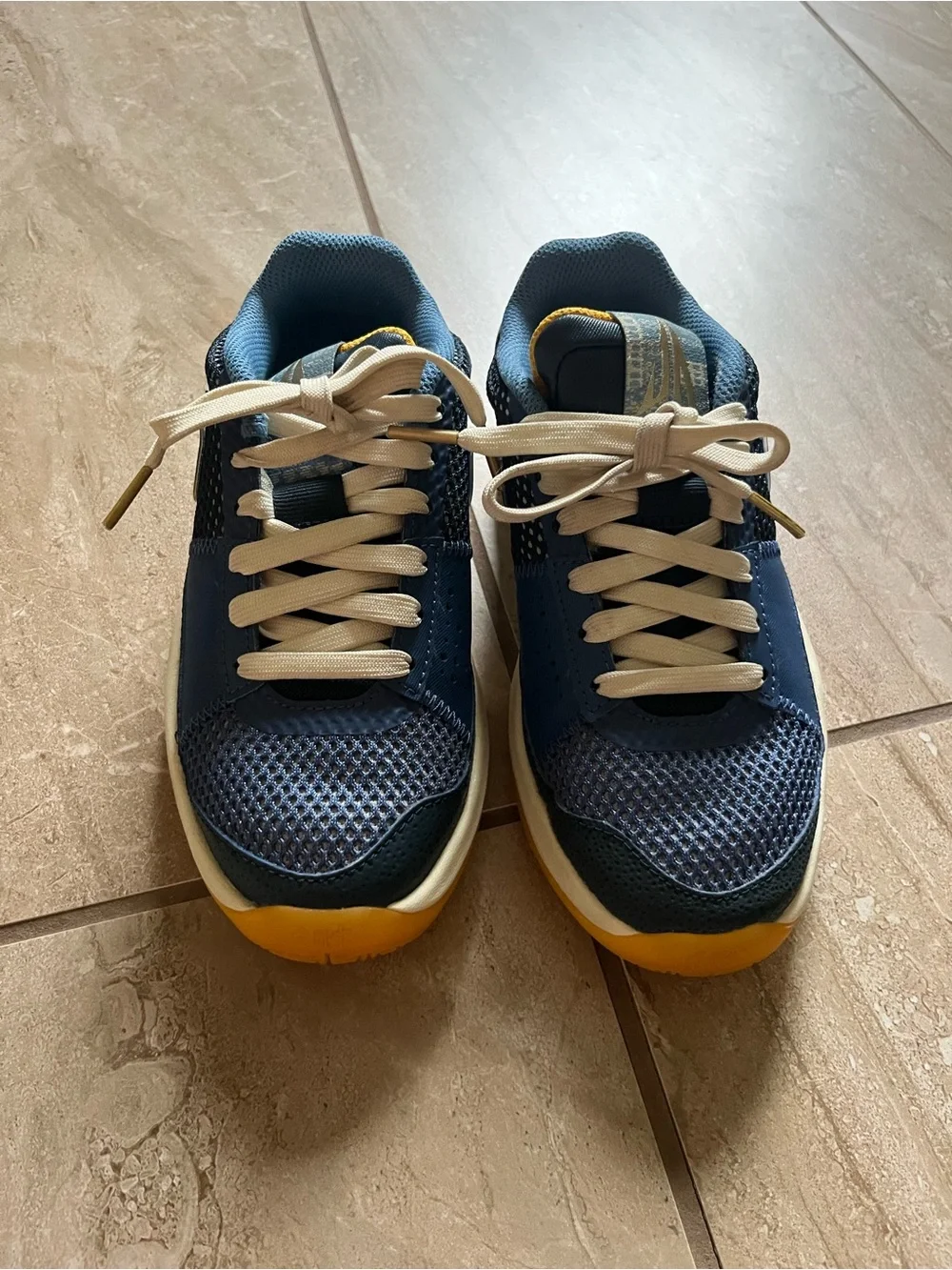 Ja 1 Nike Kids Blue and Yellow Low-Top Sneakers
